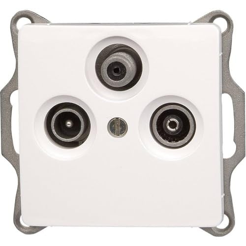 Kopp PARIS 3-voudige antennecontactdoos - Arctisch wit - IP20 tv-kabelstopcontact en SAT-contactdoos