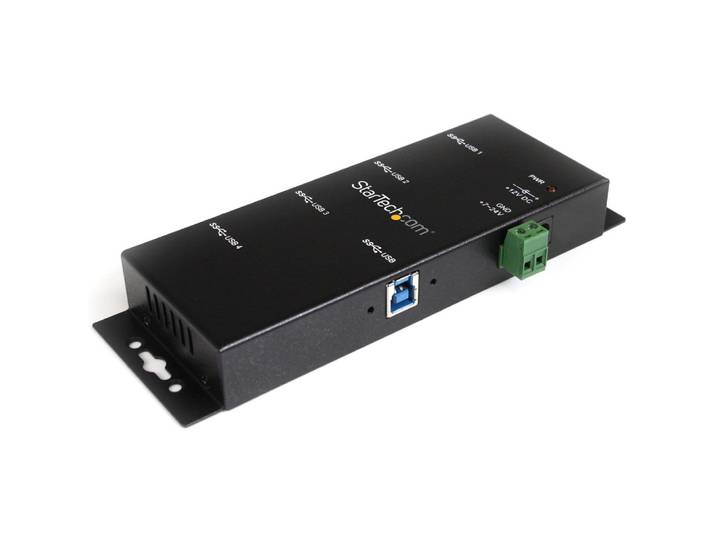 StarTech.com Hub USB 3.0 4 Ports - 5Gbps - Hub USB-A Industriel en Métal - Hub de Données USB Montable au Mur ou sur le Bureau - Hub d'Extension USB C
