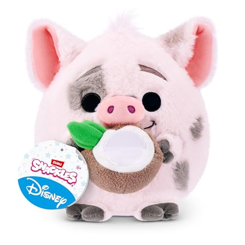 Zuru Snackles Disney Pua & Coconut pluche knuffel met snackaccessoires, 20 cm