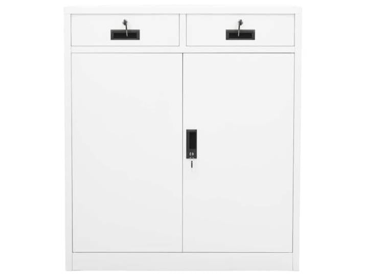 KLGBNCVE Büroschrank Weiß 90x40x102 cm Stahl Stahl,Weiß,2 verstellbare Einlegeböden,3-teilige kugelgelagerte Schubladenschienen,Aktenaufbewahrung,Büroeinrichtung