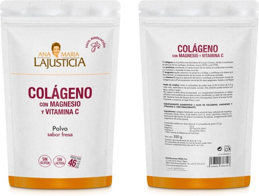 Ana María Lajusticia Collagen with Magnesium + Vit.C Strawberry 350