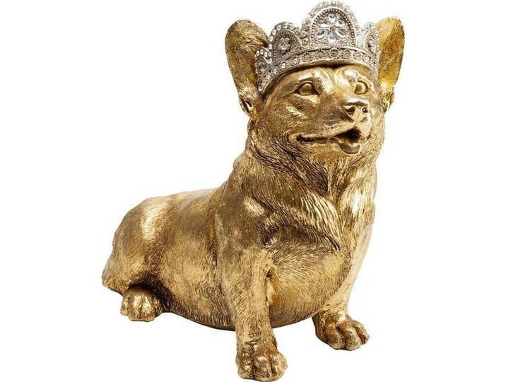 Dekohund, Goldfarben, Kunststoff, 45x37x23 cm, handgemacht, Dekoration, Dekofiguren & Skulpturen, Dekotiere