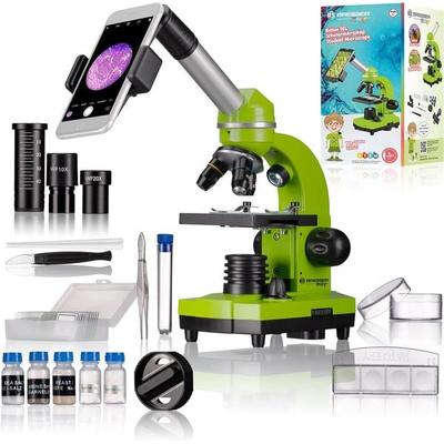Bresser Junior 8855600 - Schüler-Mikroskop Biolux SEL (grün), 40x-1600x Vergrößerungen, mit Zubehör, grün, STEM