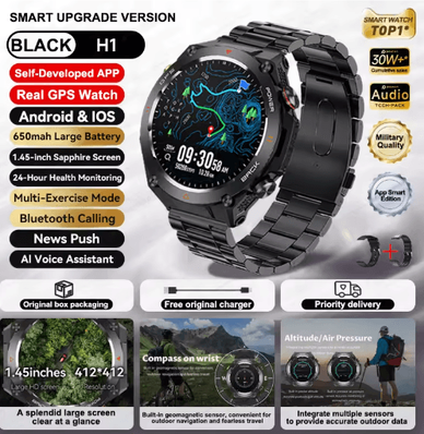 Inspire Picks 2025 Xiaomi GPS Fitness Smartwatch Waterproof Bluetooth Call Watch With Long Battery black Steel 2a gps Sports Watch