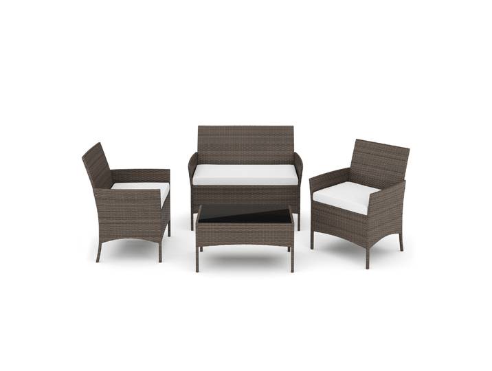 Gartenset Rattan MOLDE braun/beige