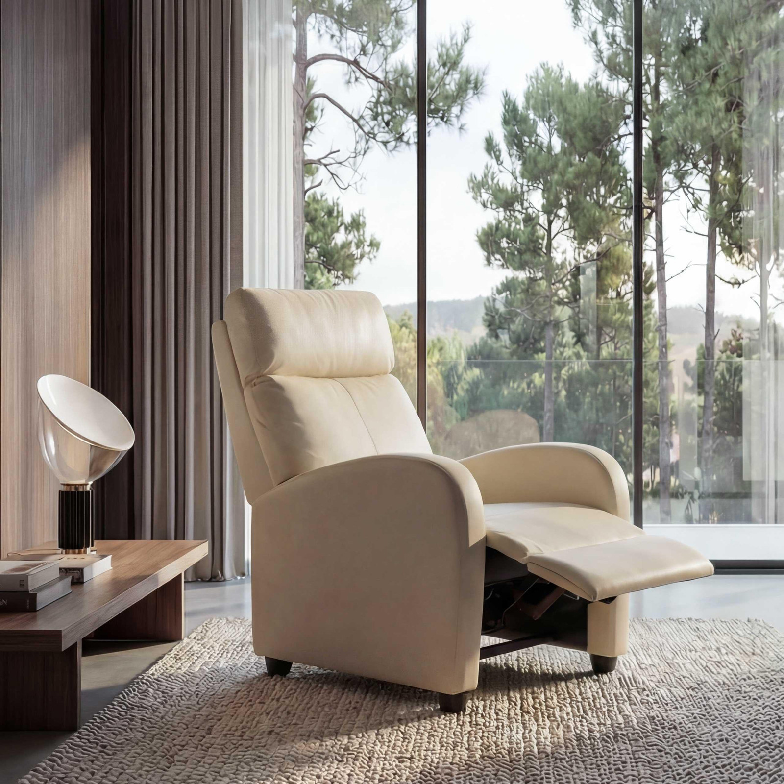 Mendler Denver Relaxfauteuil in kunstleer, crème