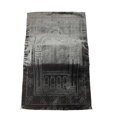 Vintage Pattern Muslim Islamic Prayer Rug With Tassel Accents black