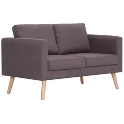 Helloshop26 - 2-Sitzer-Sofa für Wohnzimmer Lounge Wohnbereich taupefarbener Stoff 02_0019669