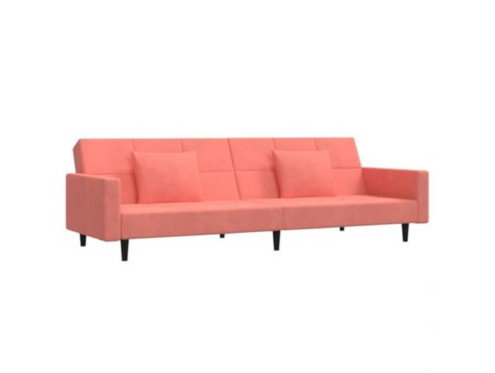 Todiikf Schlafsofa 2-Sitzer mit Bettfunktion Rosa Samt Couch mit 2 Kissen Verstellbares Klappsofa aus Samt mit Holzrahmen und zwei Kissen für Gästezimmer, Studentenzimmer und kleine Wohnungen.