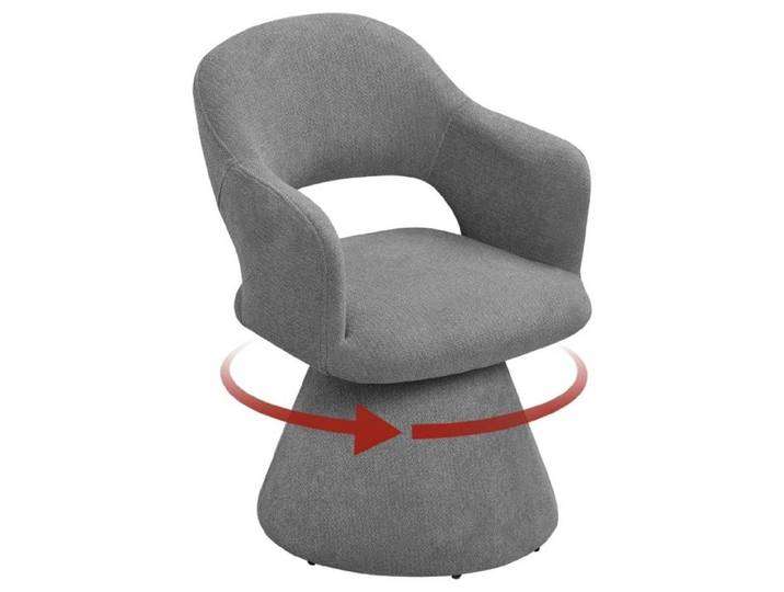 Chaise pivotante de salle à manger - WOLTU - Pivotante 360° - Dossier haut avec accoudoirs - Revêtement en lin - Gris