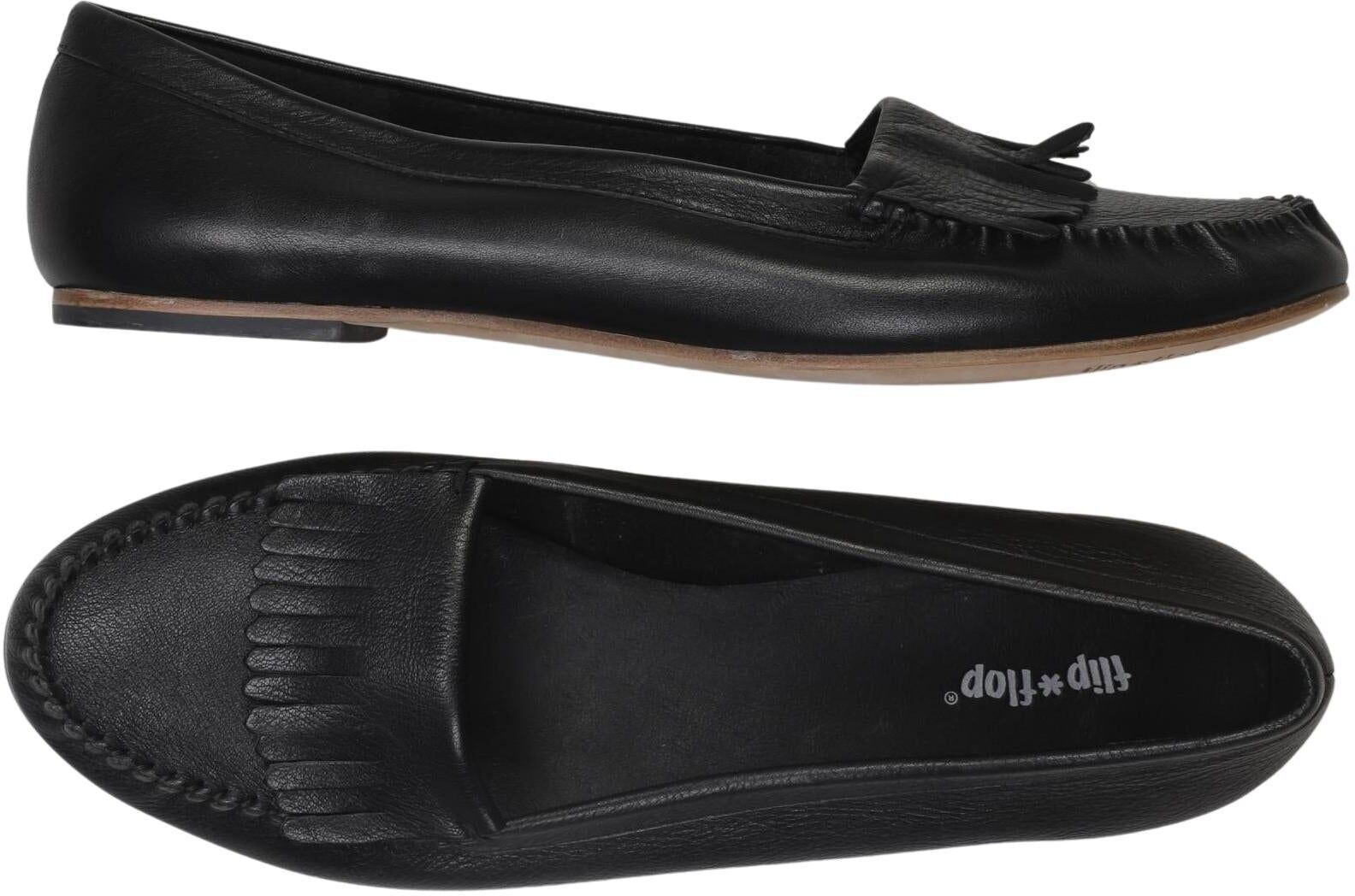 flip*flop Damen Ballerina, Schwarz, Gr. EU 41, Leder - Second Hand