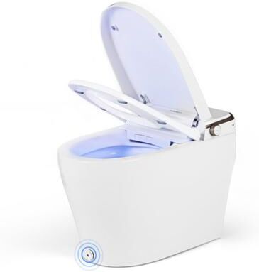 Costway Elongated Smart Bidet Toilet Heated Seat Sensor Auto-White