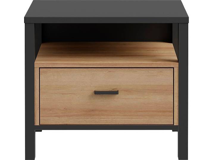 FORTE Nachtkommode High Rock, mit schwarzem Metallgriff