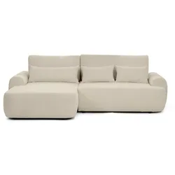 ECKSCHLAFSOFA Oliver im Bouclé-Gewebe, Beige, links