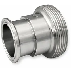 Übergangsstück Clamp auf SMS 1145 Außengewinde  Edelstahl 1.4404  DN25 - DN63 x 91 mm