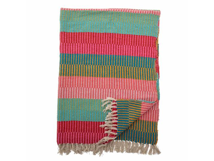 Überwurfdecke Mana – Bunt, aus recycelter Baumwolle - 160x130 - Bunt - Luxusbetten24