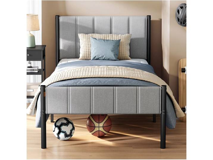 Bett TOM SONGMICS 90x200cm grau