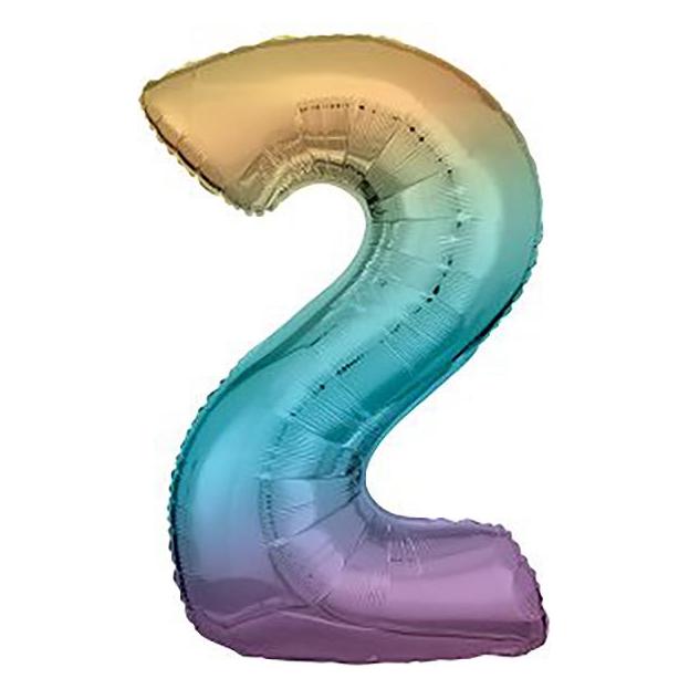 Amscan Folienballon Rainbow Zahl (1x) (9909700)