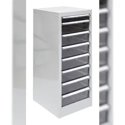 PROREGAL Schubladencontainer Kobra mit 8 Schubladen | HxBxT 74x28x34cm | Lichtgrau