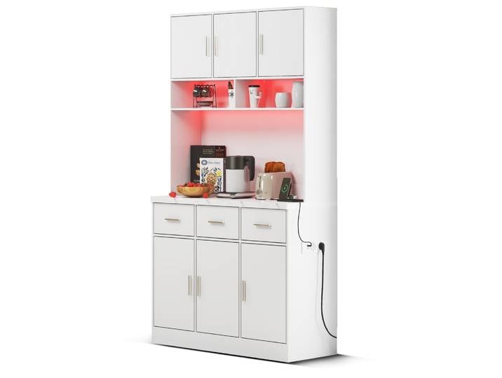 Buffet de cuisine en mdf avec led blanc 100x40x180 cm