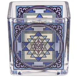 Teelichtglas - Shri Yantra