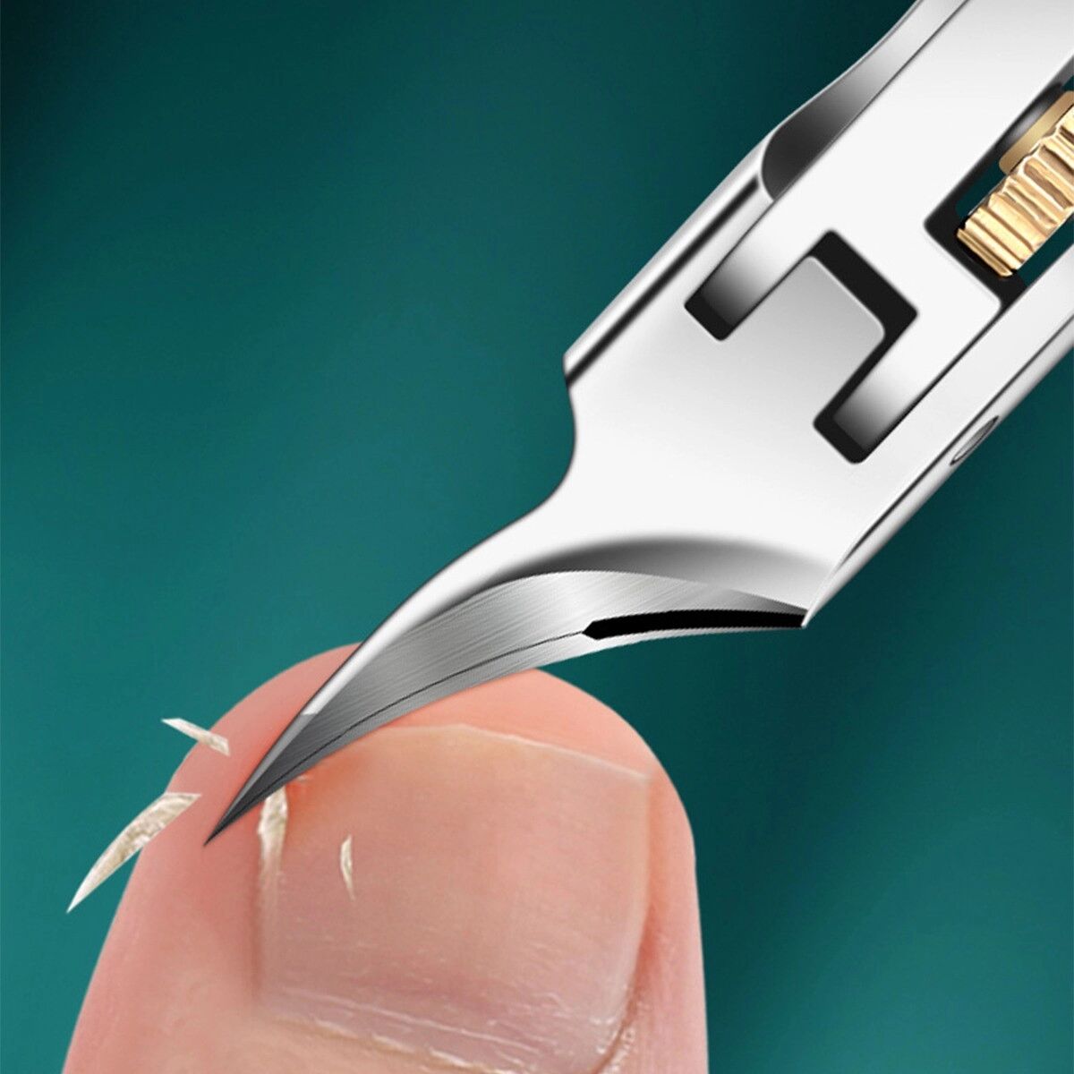 INF Pince à ongles oblique à verrouillage à engrenage - Pince pour ongles incarnés avec pointe oblique prolongée et coupe en