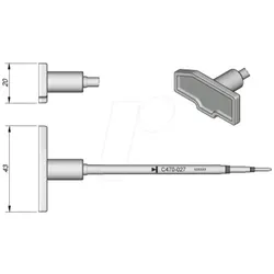 JBC C470027 - Lötspitze C470, Sondertypen, C470027/43 x 20 mm, Stempel
