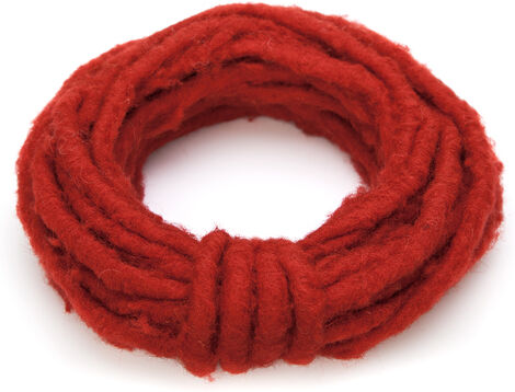 Wollkordel mit Drahtkern, rot, ca. 8 mm Ø, 2 m