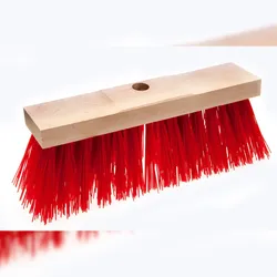 Andreas Bürsten GmbH Straßenbesen, 320 mm, Sattelholz, PET Kunstfaser rot