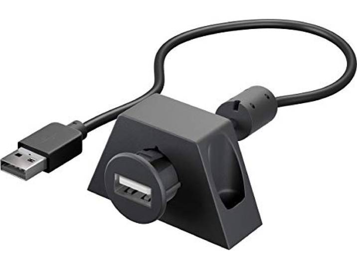 Goobay 95445 USB 2.0 Hi-Speed verlengkabel met montagehouder, 1,2 m zwart