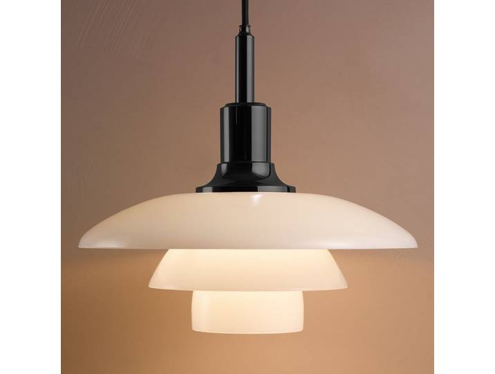 PH 3/2 Pendelleuchte Schwarz Metallisiert - Louis Poulsen - Wohnzimmer - Design - Glas - Einflammig