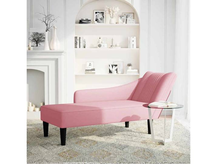 vidaXL Chaiselongue mit Rechter Armlehne Rosa Samt