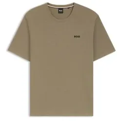 BOSS Waffle T Shirt Sand Medium Herren
