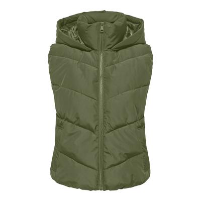 Steppweste ONLY "ONLCLAIR PUFFER WAISTCOAT CC OTW", Damen, Gr. M, grün (kalamata), Steppware, Obermaterial: 100% Polyester, unifarben, normal, Westen Steppweste, Kunstfaser