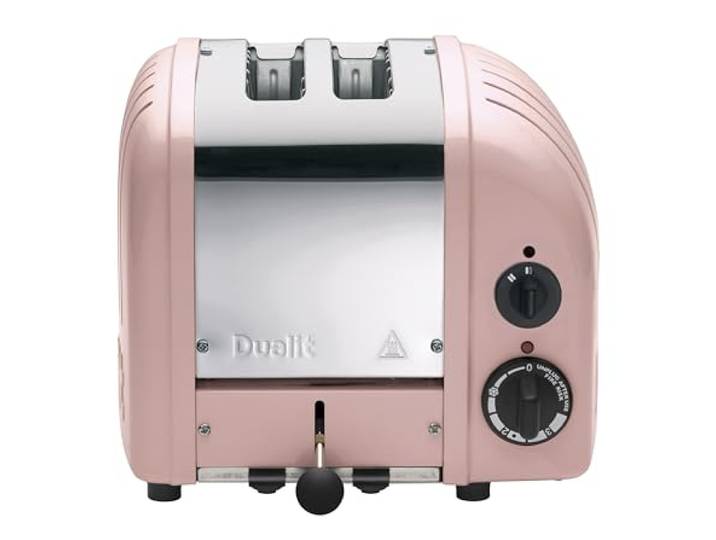 Dualit NEWGEN Premium Toaster 2 Scheiben Rosa Metall, handgefertigt in GB Toaster Retro mit ProHeat®-Heizelementen, gleichmäßige Bräune, mechanischer Timer, manueller Hebel, Edelstahlgehäuse