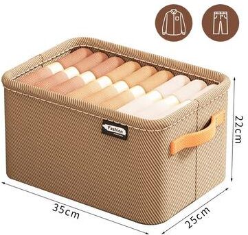 Uplift Treasures Thick Fabric Clothes Storage Organizer khaki M