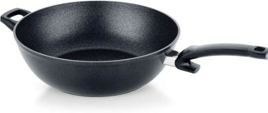 Ⓜ️🔵🔵🔵 Fissler Wok - Wok, Serie Adamant, Nero (superficie esterna/interna) Capacità 6 L