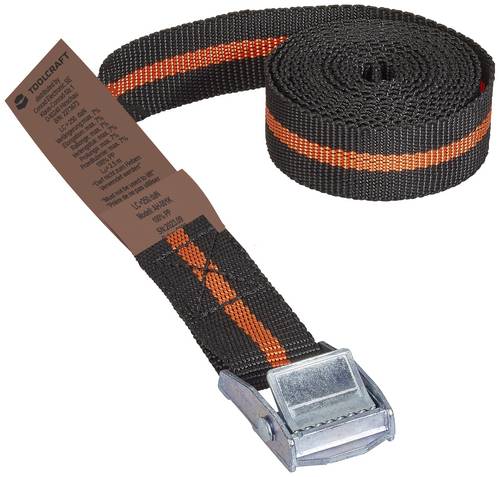 TOOLCRAFT Klemmgurt Zugkraft LC Niederzurren (einzeln/direkt)=125 daN (L x B) 2.5m x 25mm Klemmschloss