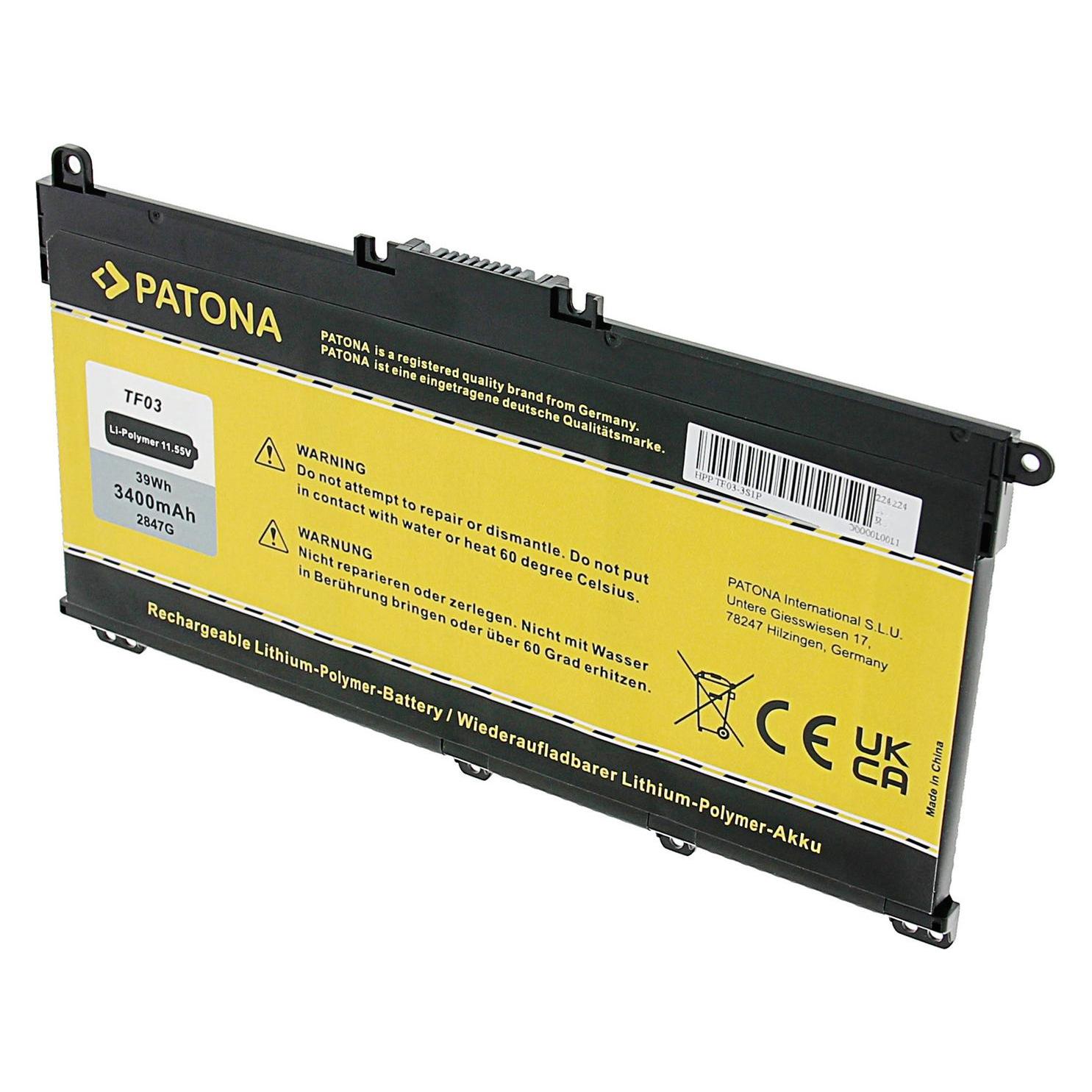 Patona Akku HP Pavilion 14/15 Serie TF03 (3400 mAh) (2847)