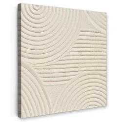 LEINWANDBILD Muster - Abstrakt - Weiß Deko Wohnzimmer 20x20 cm