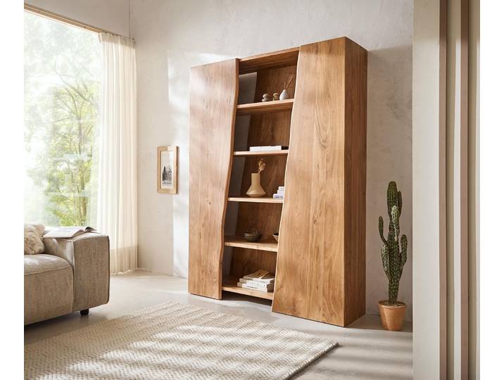 Étagère Live Edge 140x195 cm Acacia Naturel 2 portes