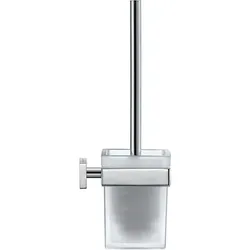 Duravit WC-Bürstengarnitur Karree 0099571000 für Wandmontage, Glas matt, Halter chrom