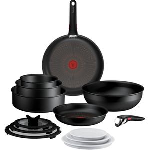 Tefal Pfanne Ingenio Excellence Fusion P0059402, schwarz, induktionsgeeignet, antihaftbeschichtet, stapelbar, 14-teilig