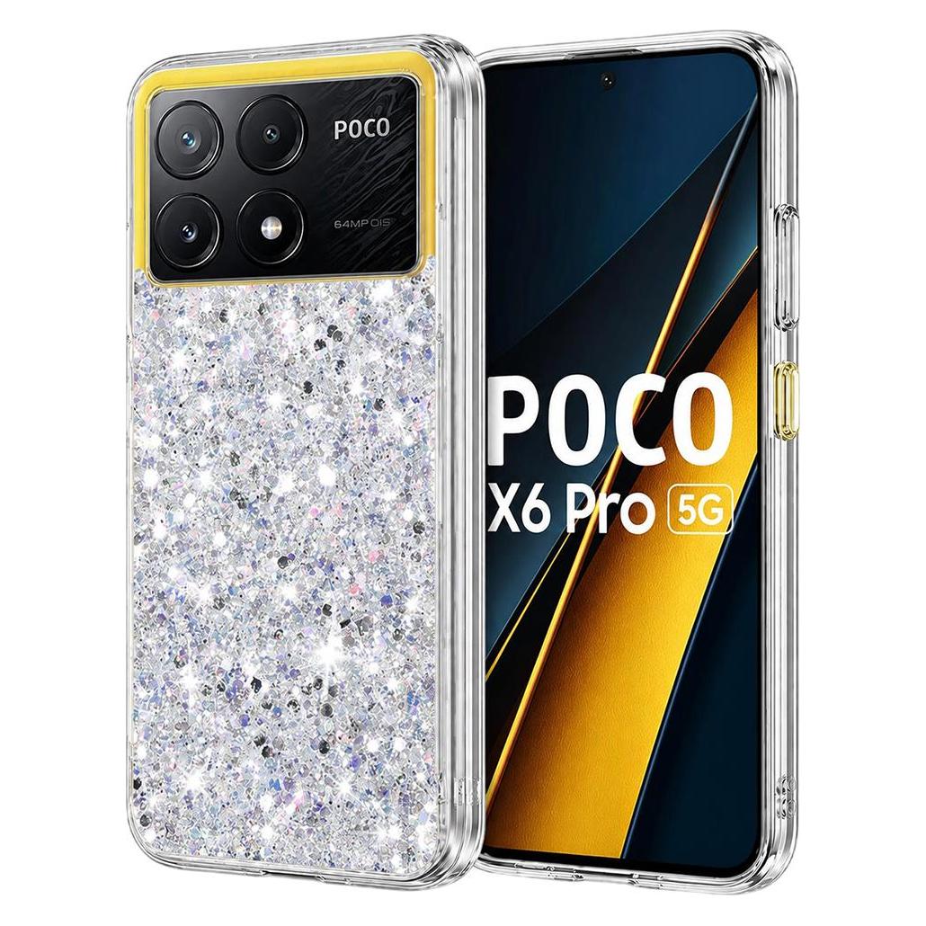 Techsuit - Sparkly Glitter - Xiaomi Poco X6 Pro - White (Xiaomi Poco X6 Pro) (56348334)