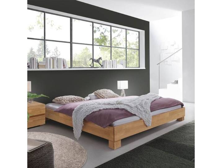 Massivholzbett Alicante Buche Massivholz ohne Kopfteil 90x200 cm modern, Ohne