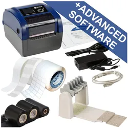 Brady BBP12-DATA Kit-EU, Thermotransferdrucker, max. Breite 118mm, 300 dpi, Seriell, USB, LAN, mit (300 dpi), Etikettendrucker, Blau, Schwarz