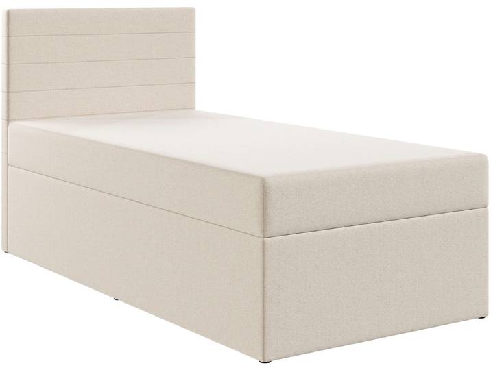 Einzelbett FORTE LUNO inkl. Bettkasten, Breite: 100cm , beige, B:101cm H:59,5cm L:210cm, Betten, Einzelbett