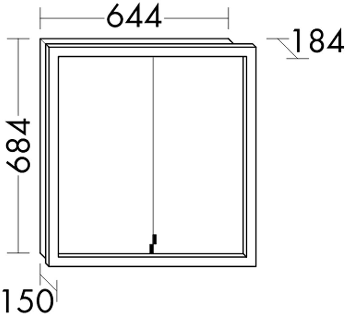 burgbad SYS30 Spiegelschrank mit umlaufender LED-Beleuchtung 60 x 68 cm, Schweizer Ausführung