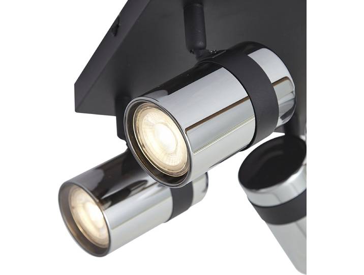 QAZQA gianni - Moderne Plafondspot Spotje Opbouwspot - 4 lichts - L 24 cm - Zwart - Woonkamer