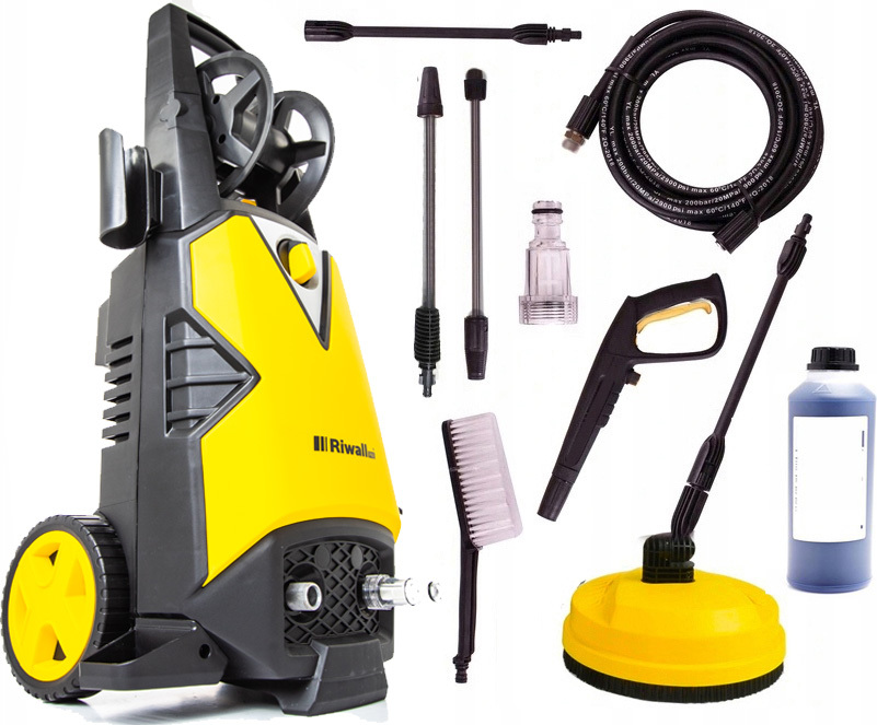 Riwall Hochdruckreiniger 2000 W 350 Bar mit Turbolanze und Zubehör O